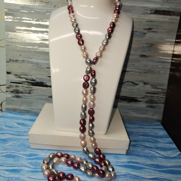 #2261 BAROQUE NECKLACE FRESHWATER NATURALLAVANDER PEARLS 36